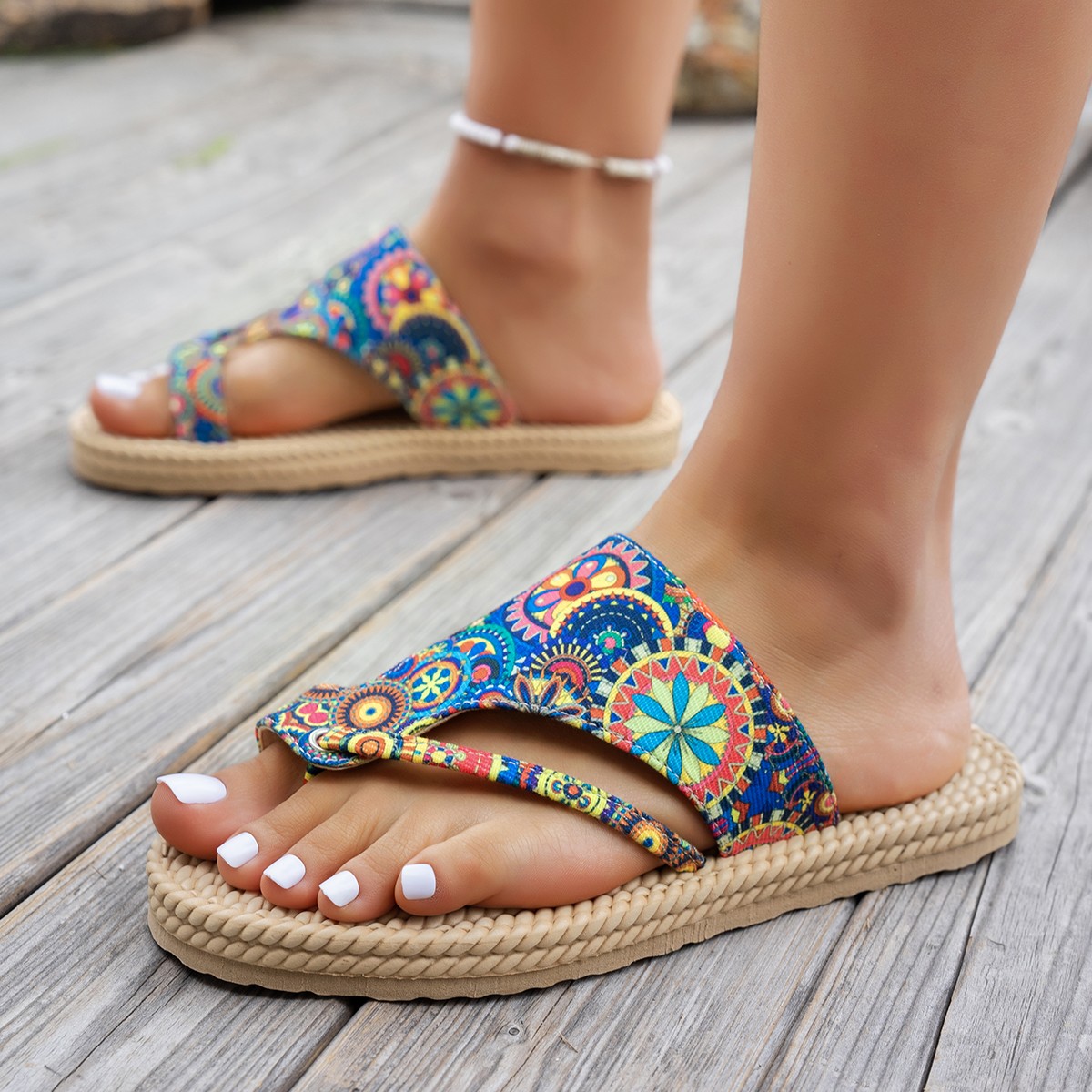 Ethnic Modern Fashion - Women Slippers Open Toe Slip on
