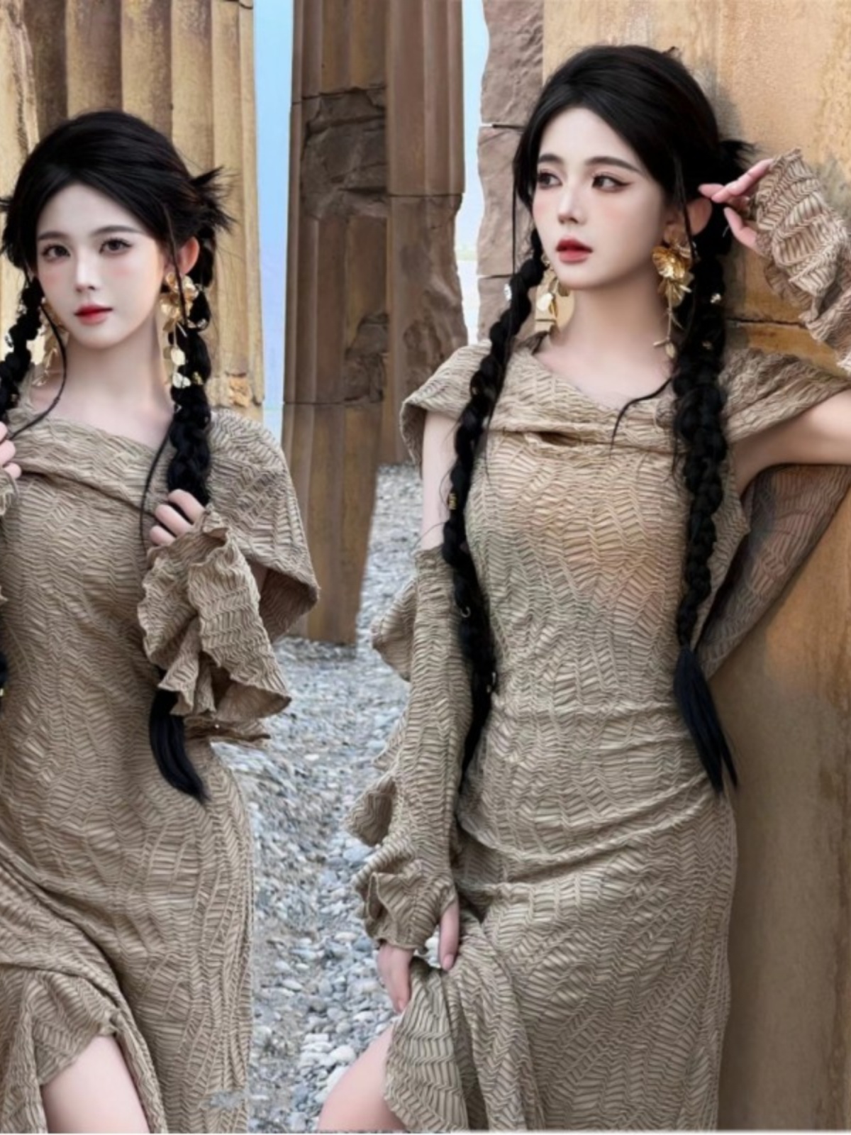 Desert  Themed Long Dress Wome - Ethnic Fashion Photography recension och pris