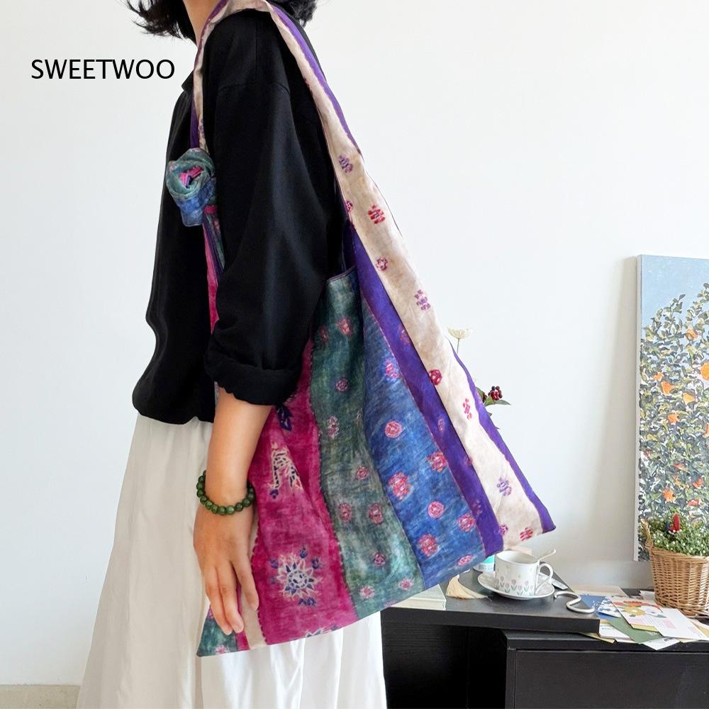 Purple Patchwork Ethnic Stripe - Ethnic Fashion Way recension och pris