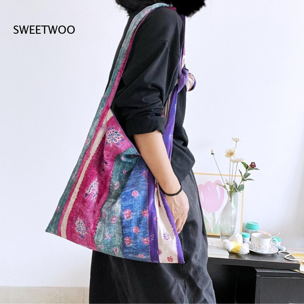 Purple Patchwork Ethnic Stripe - Ethnic Fashion Way recension och pris