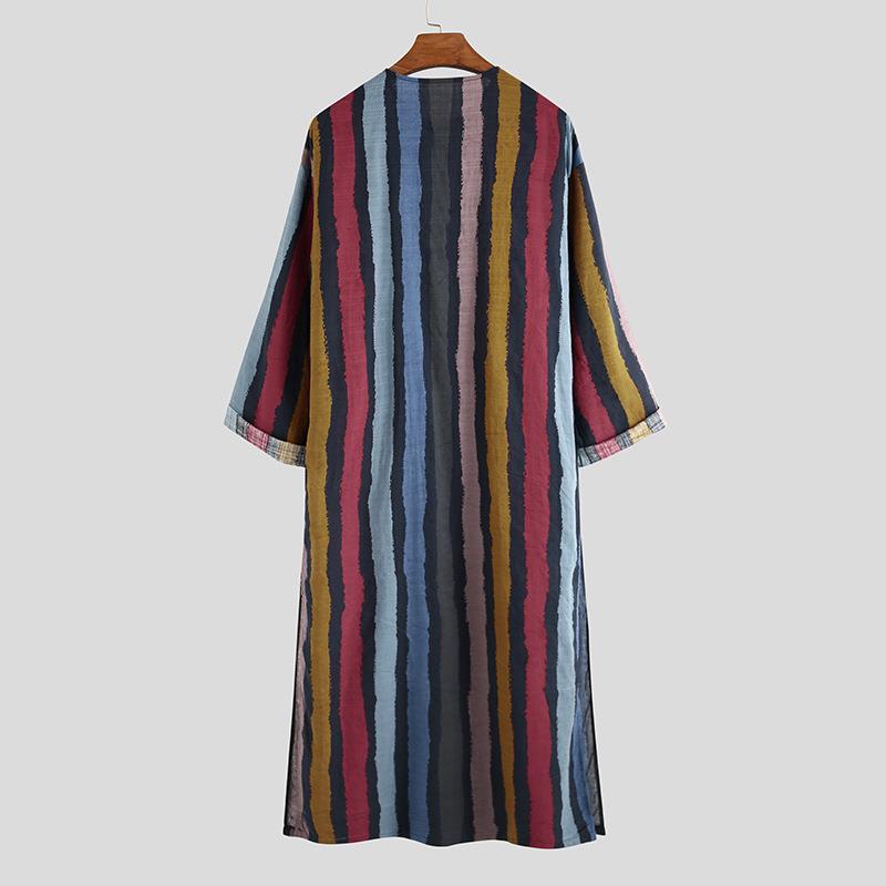 Men's Long Striped Printed Shi - Ethnic Wear Fashion Designer recension och pris
