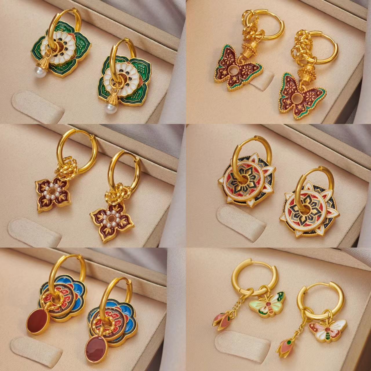Vintage Chinese Colorful Ename - Ethnic Fashion Way recension och pris