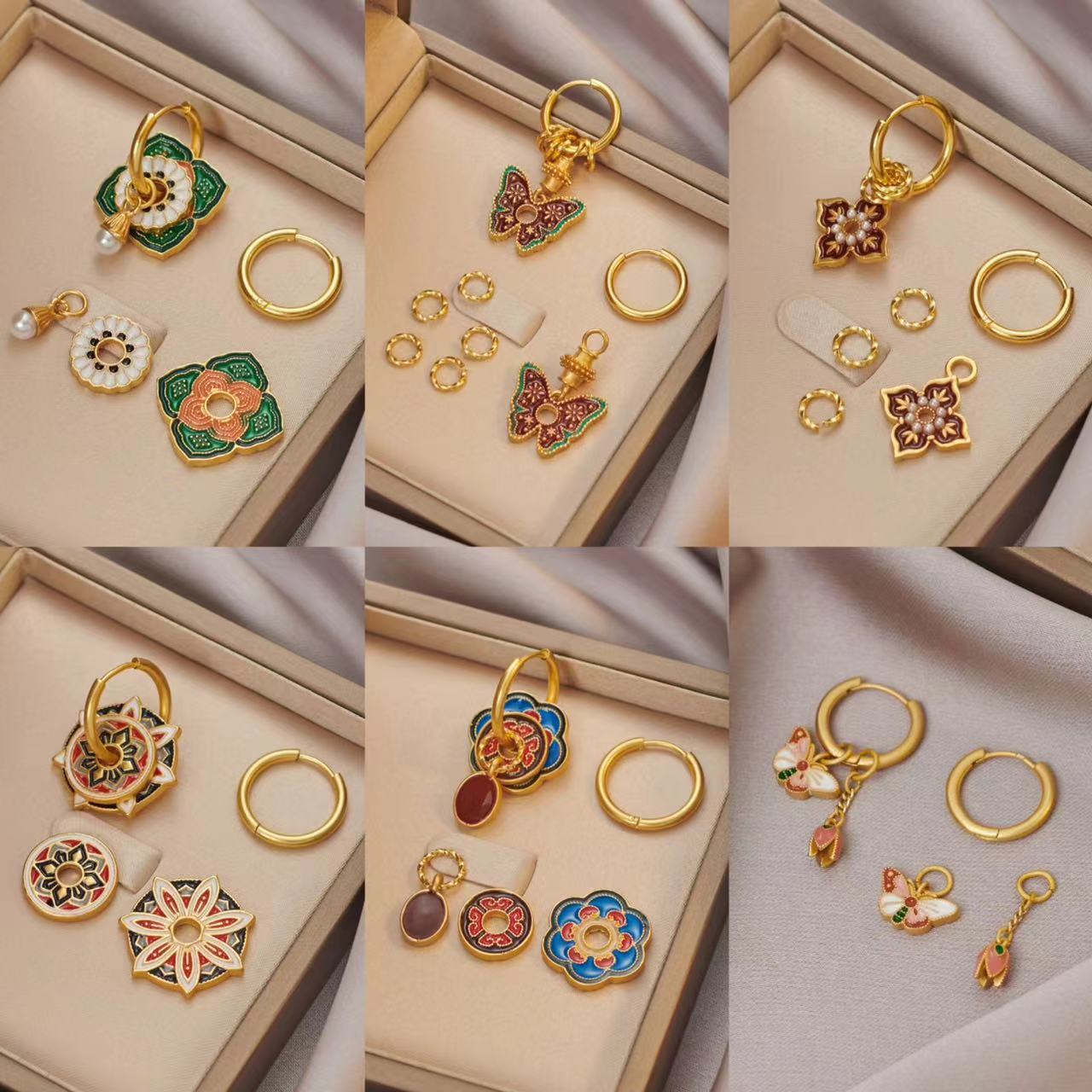 Vintage Chinese Colorful Ename - Ethnic Fashion Way recension och pris