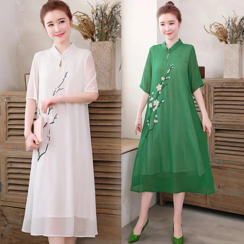 White Chinese Qipao Cheongsam  - Ao Dai Vietnam Dress recension och pris
